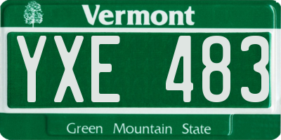 VT license plate YXE483
