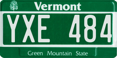 VT license plate YXE484