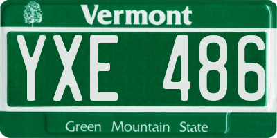 VT license plate YXE486