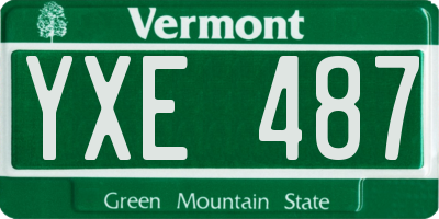 VT license plate YXE487