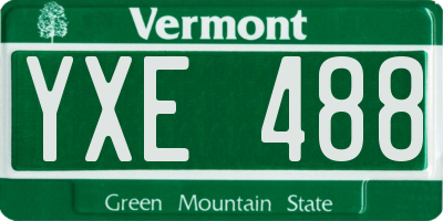 VT license plate YXE488
