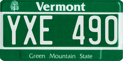 VT license plate YXE490