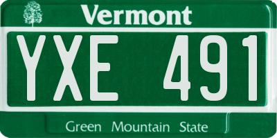 VT license plate YXE491