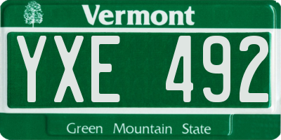VT license plate YXE492