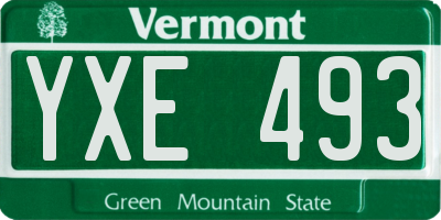 VT license plate YXE493