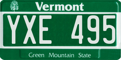 VT license plate YXE495