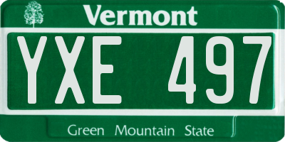 VT license plate YXE497