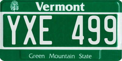 VT license plate YXE499