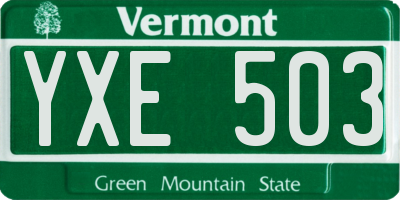VT license plate YXE503