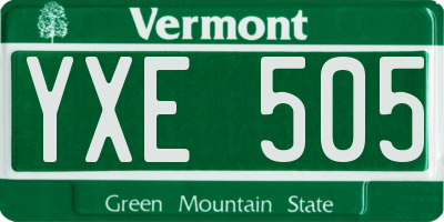VT license plate YXE505