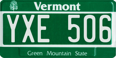 VT license plate YXE506