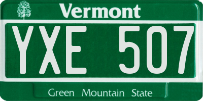 VT license plate YXE507