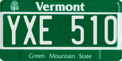 VT license plate YXE510