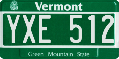 VT license plate YXE512