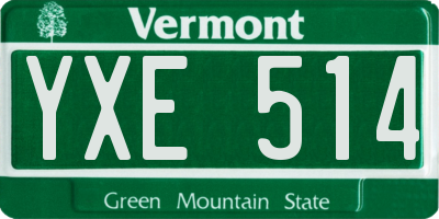 VT license plate YXE514