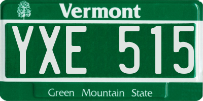 VT license plate YXE515