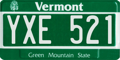 VT license plate YXE521