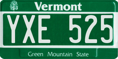 VT license plate YXE525