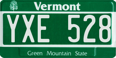 VT license plate YXE528