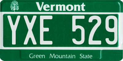 VT license plate YXE529