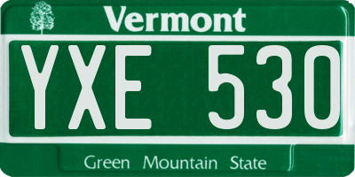 VT license plate YXE530