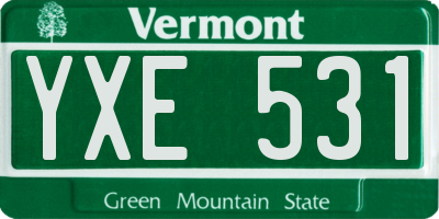 VT license plate YXE531