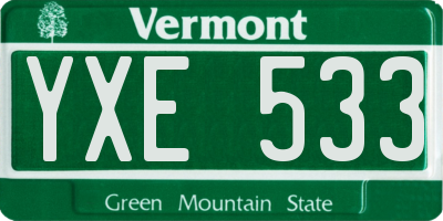 VT license plate YXE533