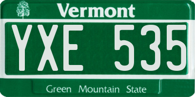 VT license plate YXE535