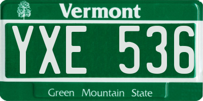 VT license plate YXE536