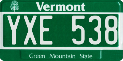 VT license plate YXE538