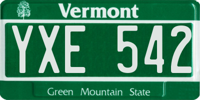 VT license plate YXE542