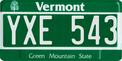 VT license plate YXE543