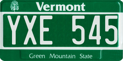 VT license plate YXE545
