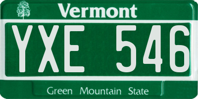 VT license plate YXE546