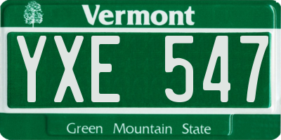 VT license plate YXE547