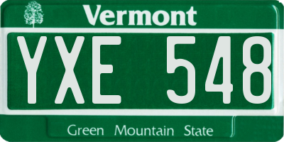 VT license plate YXE548