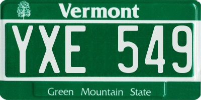 VT license plate YXE549