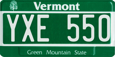 VT license plate YXE550