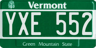 VT license plate YXE552