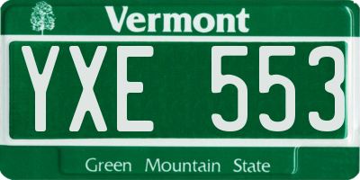 VT license plate YXE553