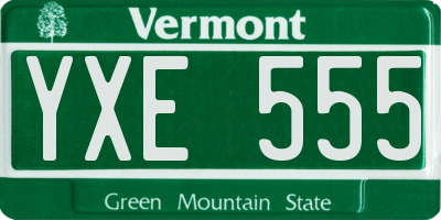 VT license plate YXE555