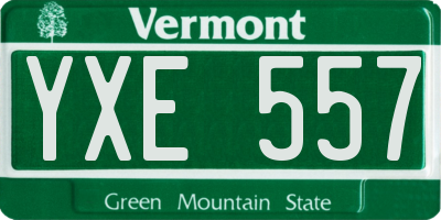 VT license plate YXE557