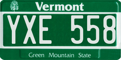 VT license plate YXE558
