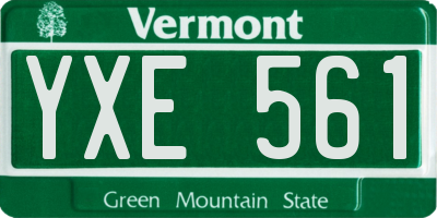 VT license plate YXE561