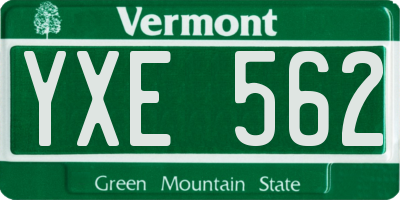 VT license plate YXE562