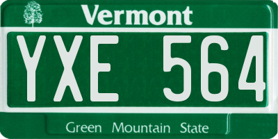 VT license plate YXE564