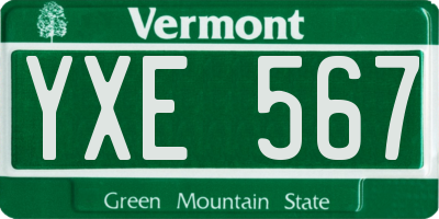 VT license plate YXE567