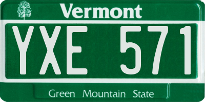 VT license plate YXE571