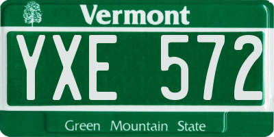 VT license plate YXE572