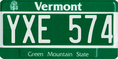 VT license plate YXE574
